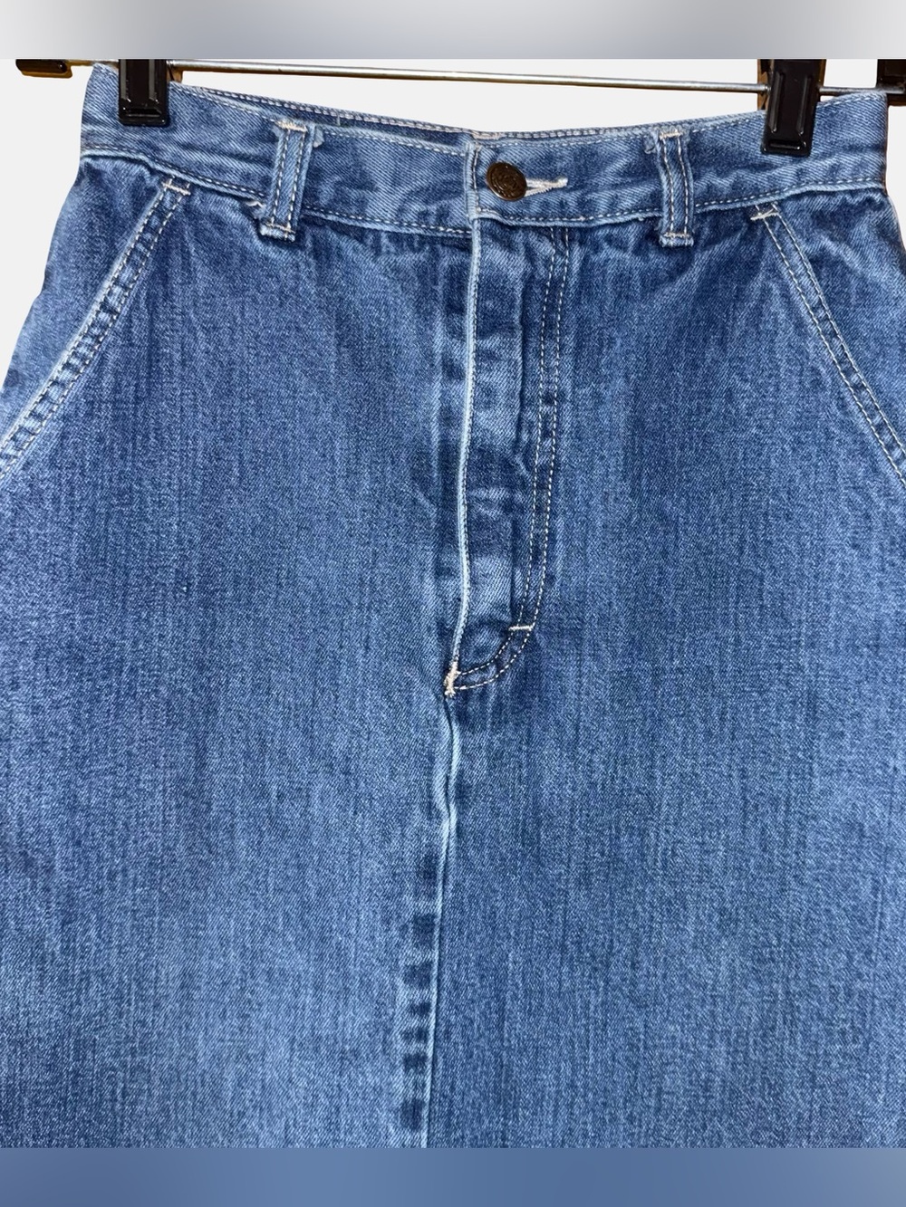 Vintage IZOD Lacoste For Her A-line denim midi skirt women’s sz 6 (fits smaller) - Picture 2 of 9